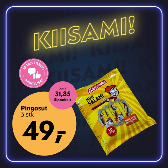 MINI SALAMI 10-PAK 100 G ‼️ BEMÆRK DET SKAL FØRST AFHENTES FREDAG D. 30. OKTOBER ‼️
