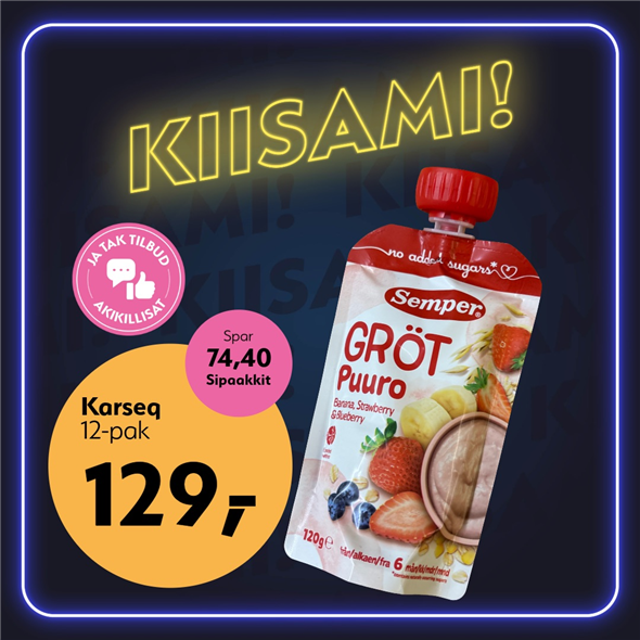 SEMPER GRØD JORDBÆR/BANAN ‼️ BEMÆRK DET SKAL FØRST AFHENTES FREDAG D. 30. OKTOBER ‼️ ‼️