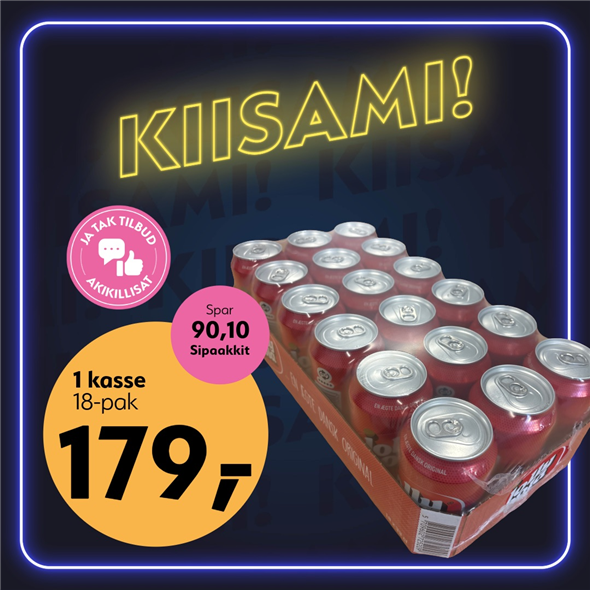 1 KS. JOLLY COLA 33 CL DS ‼️ BEMÆRK DET SKAL FØRST AFHENTES FREDAG D. 30. OKTOBER‼️