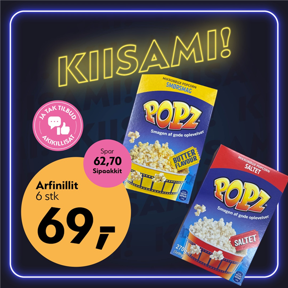 POPZ MICROPOPCORN 3-PAK ‼️ BEMÆRK DET SKAL FØRST AFHENTES FREDAG D. 30. OKTOBER ‼️