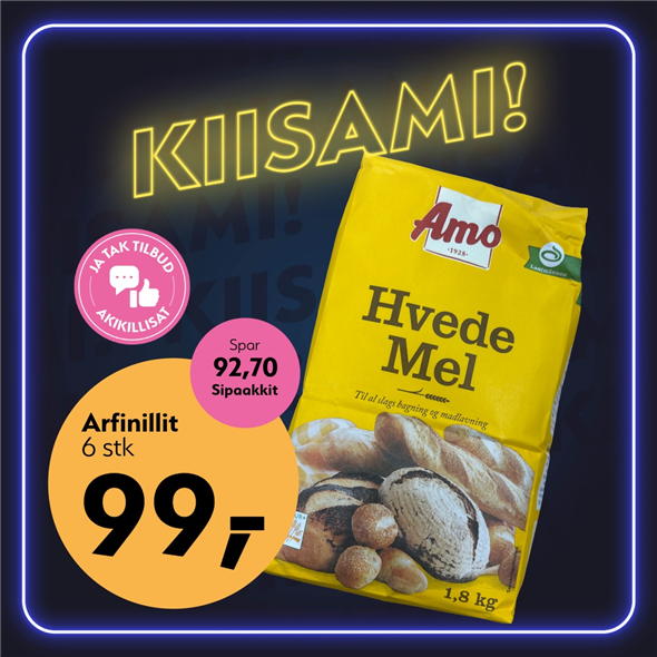 AMO HVEDEMEL 1,8 KG ‼️ BEMÆRK DET SKAL FØRST AFHENTES FREDAG D. 30. OKTOBER ‼️